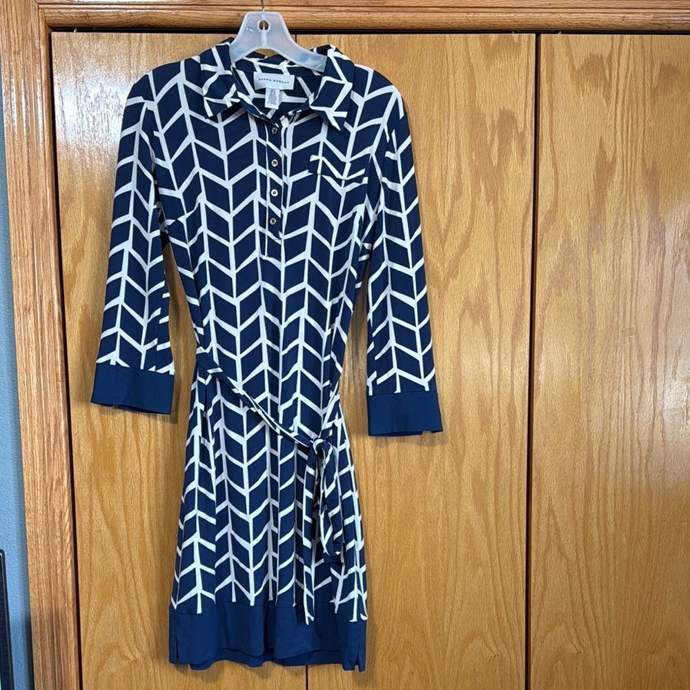 Navy Chevron Dress